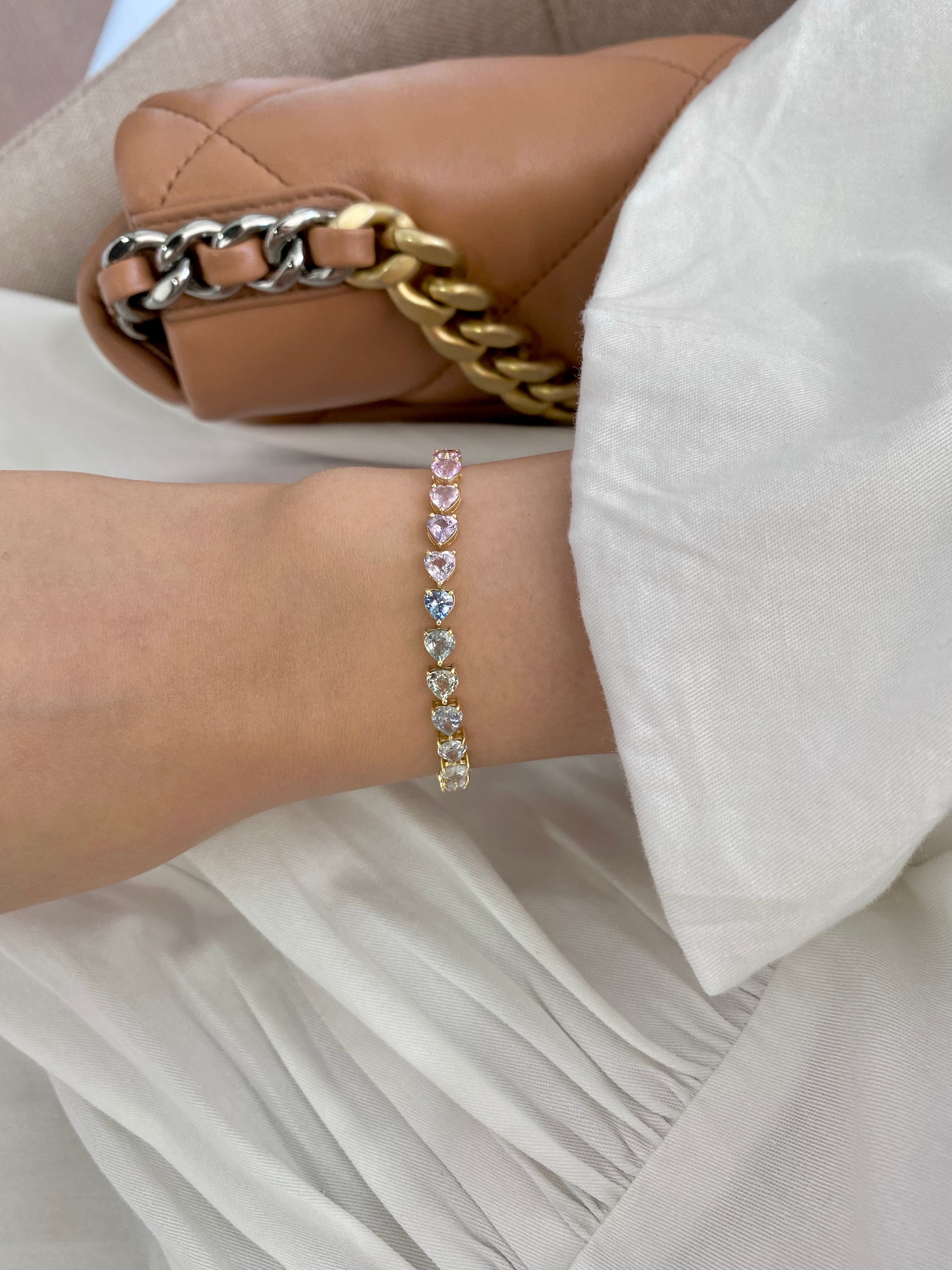 Pink Sapphire Heart Bracelet – SOHO DIAMONDS