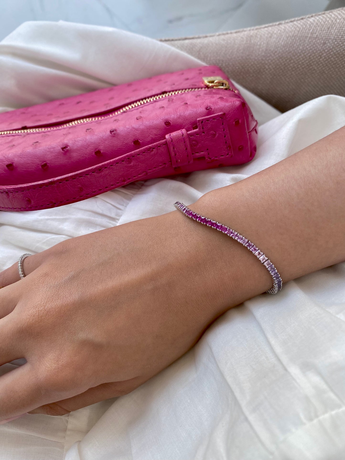Princess Cut Unicorn Sapphire Bracelet