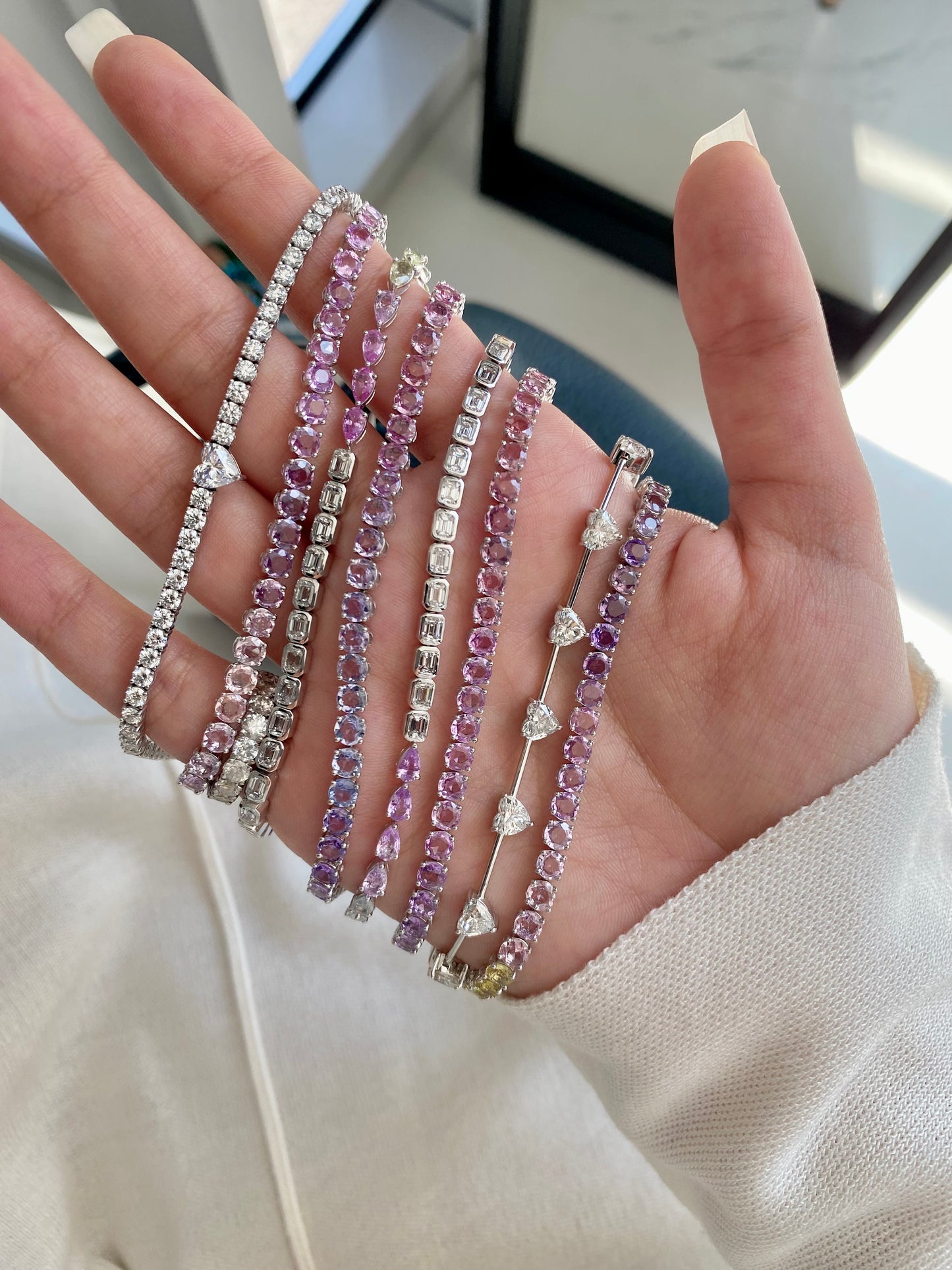 Rose Cut Pink Purple Bracelet