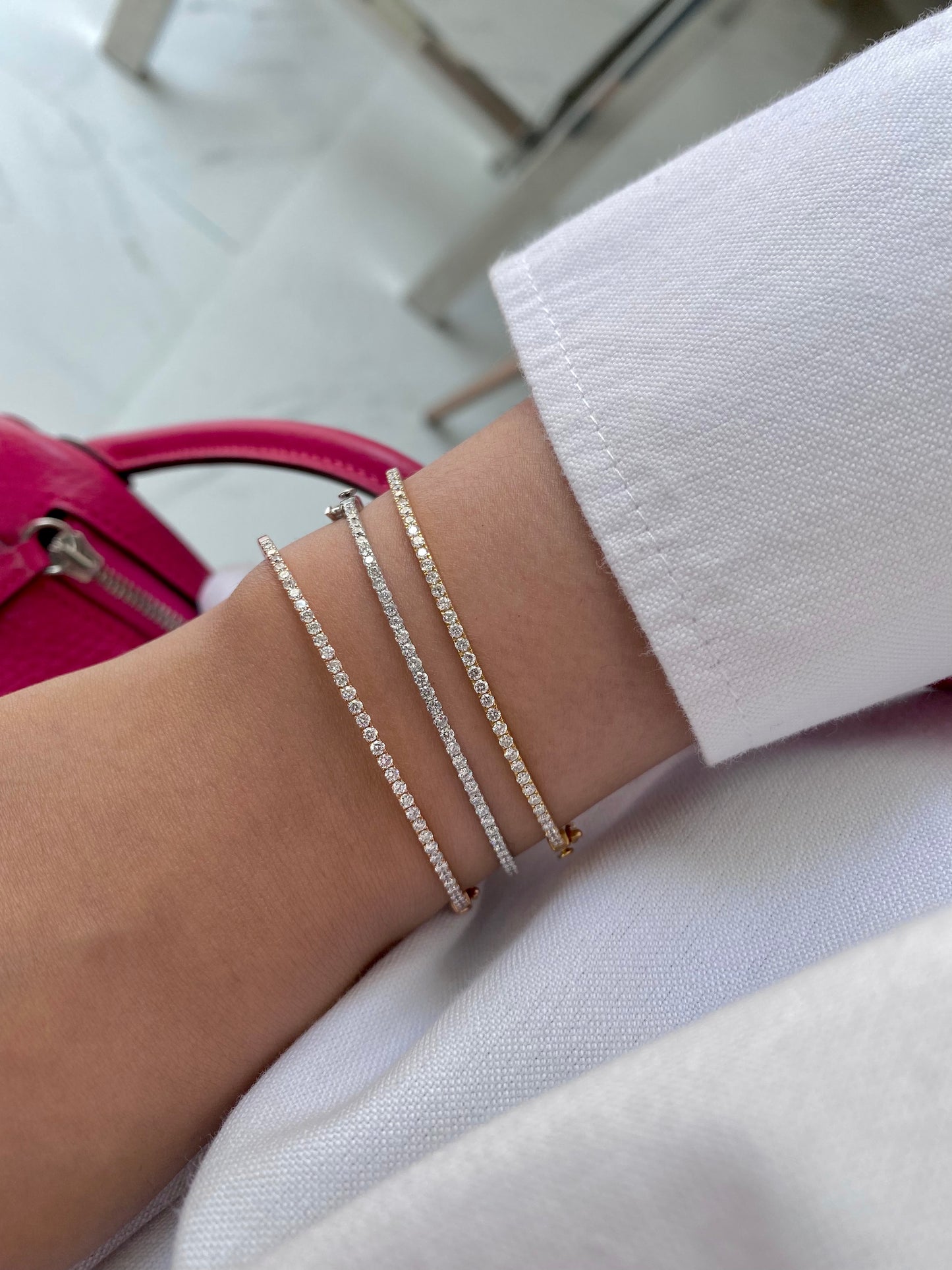 Soho Stacked Micro Pavé Bangle - Yellow Gold
