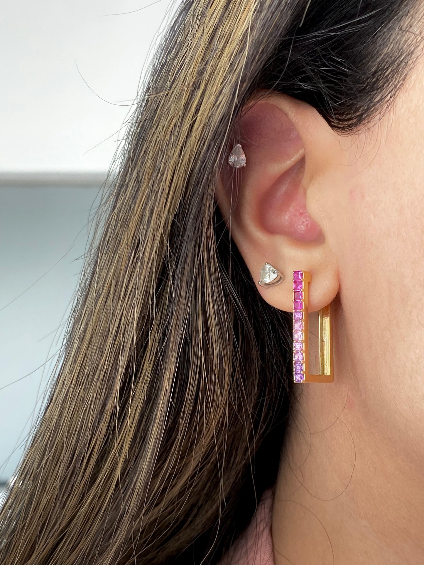 Princess Cut Sapphire Earrings