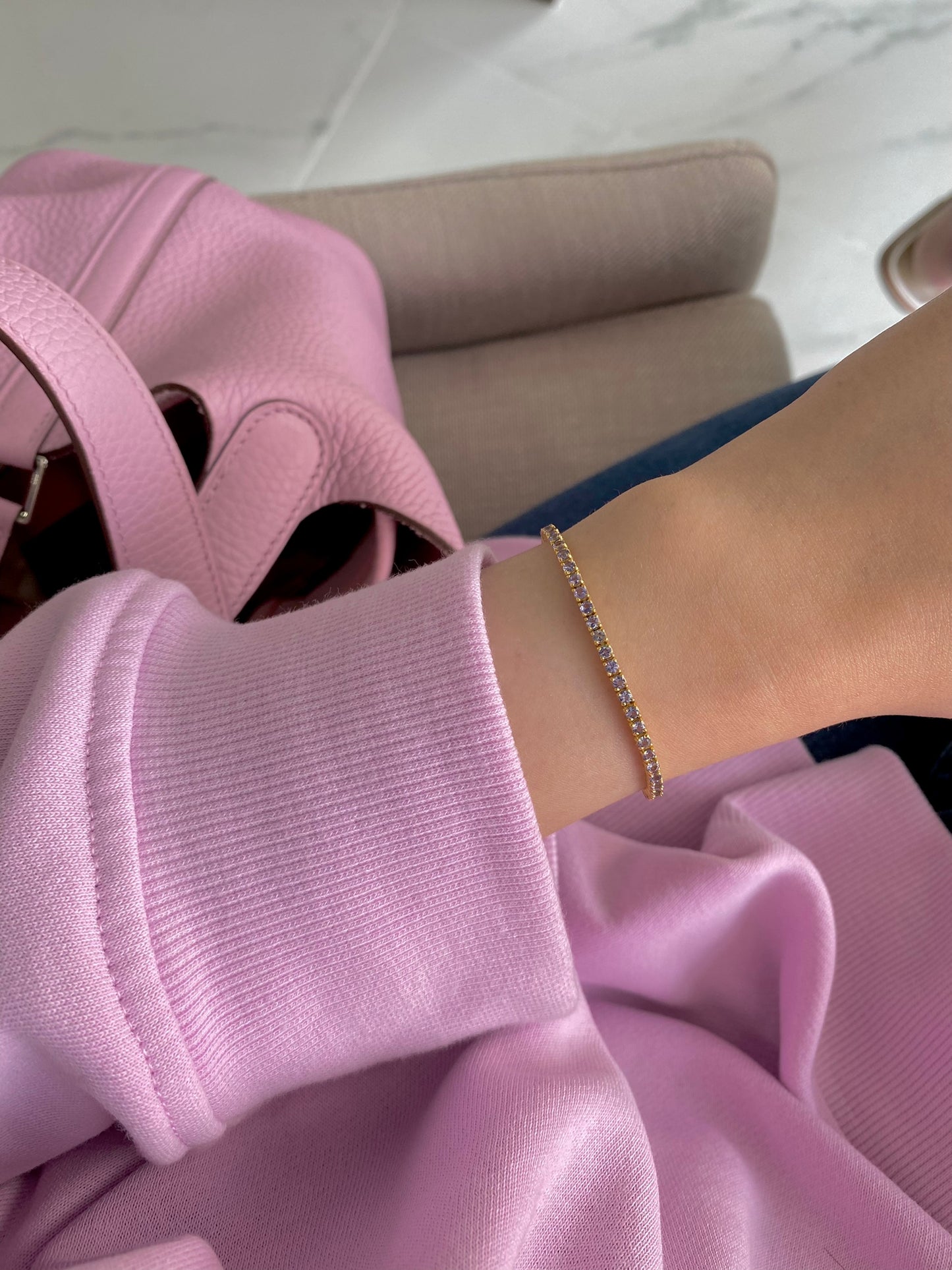 Thin Tanzanite Tennis Bracelet