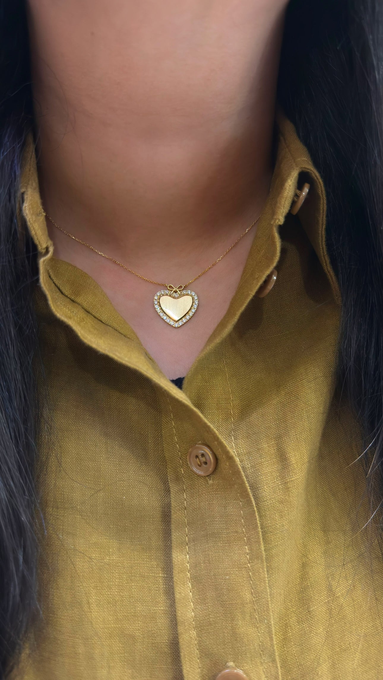 Large Diamond Sweetheart Necklace