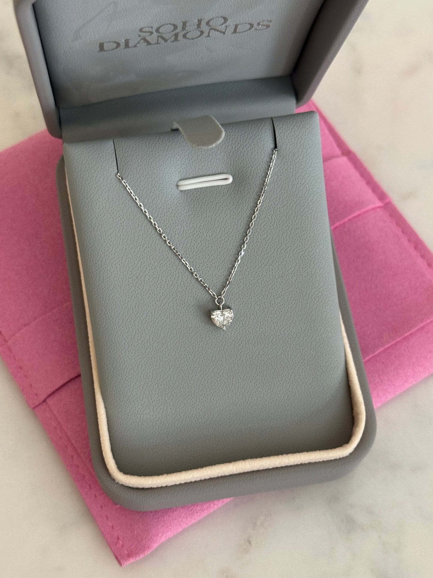 Mini Heart Solitaire Necklace