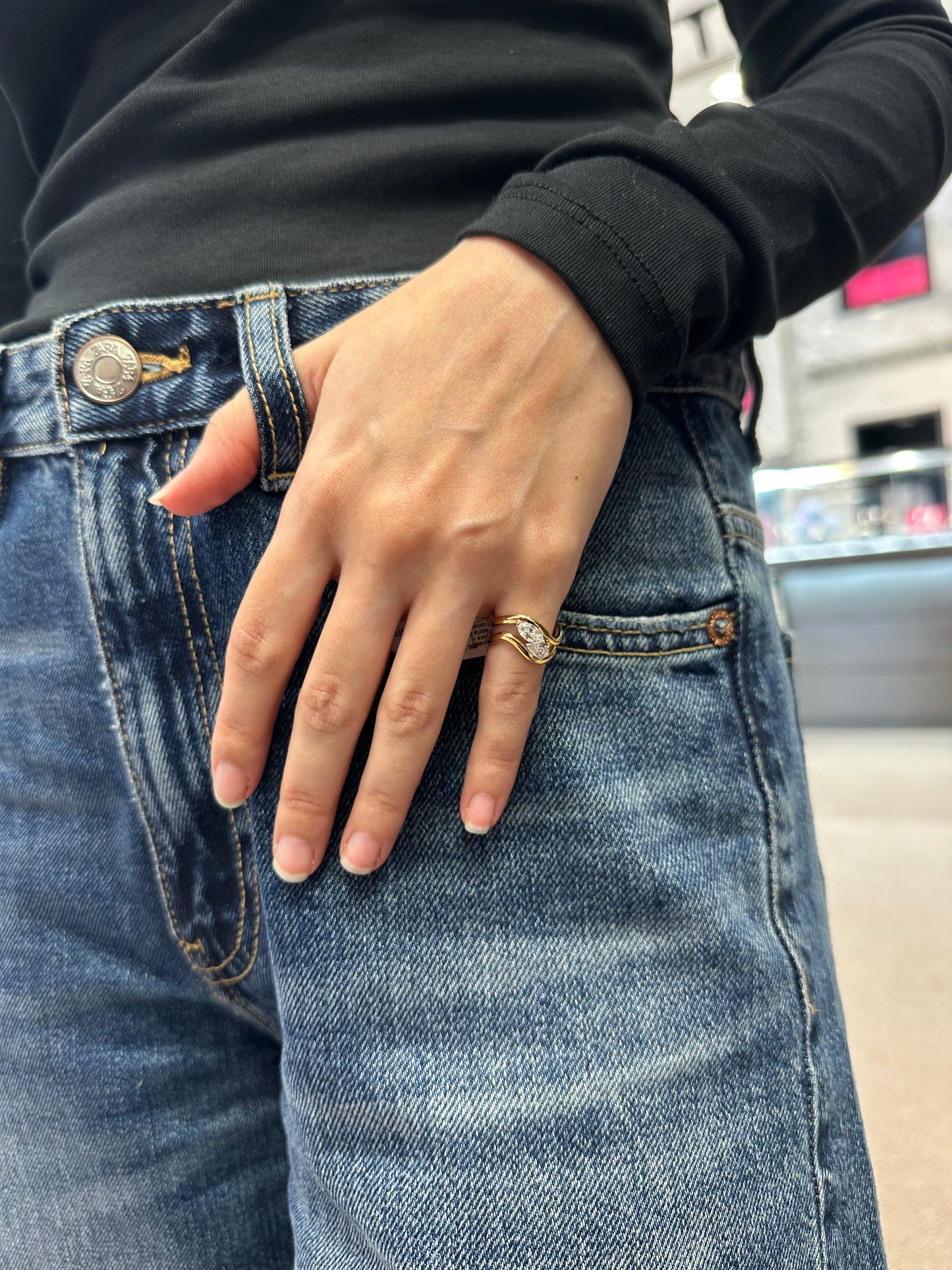 GIA 0.30ct Marquise Pinky Ring