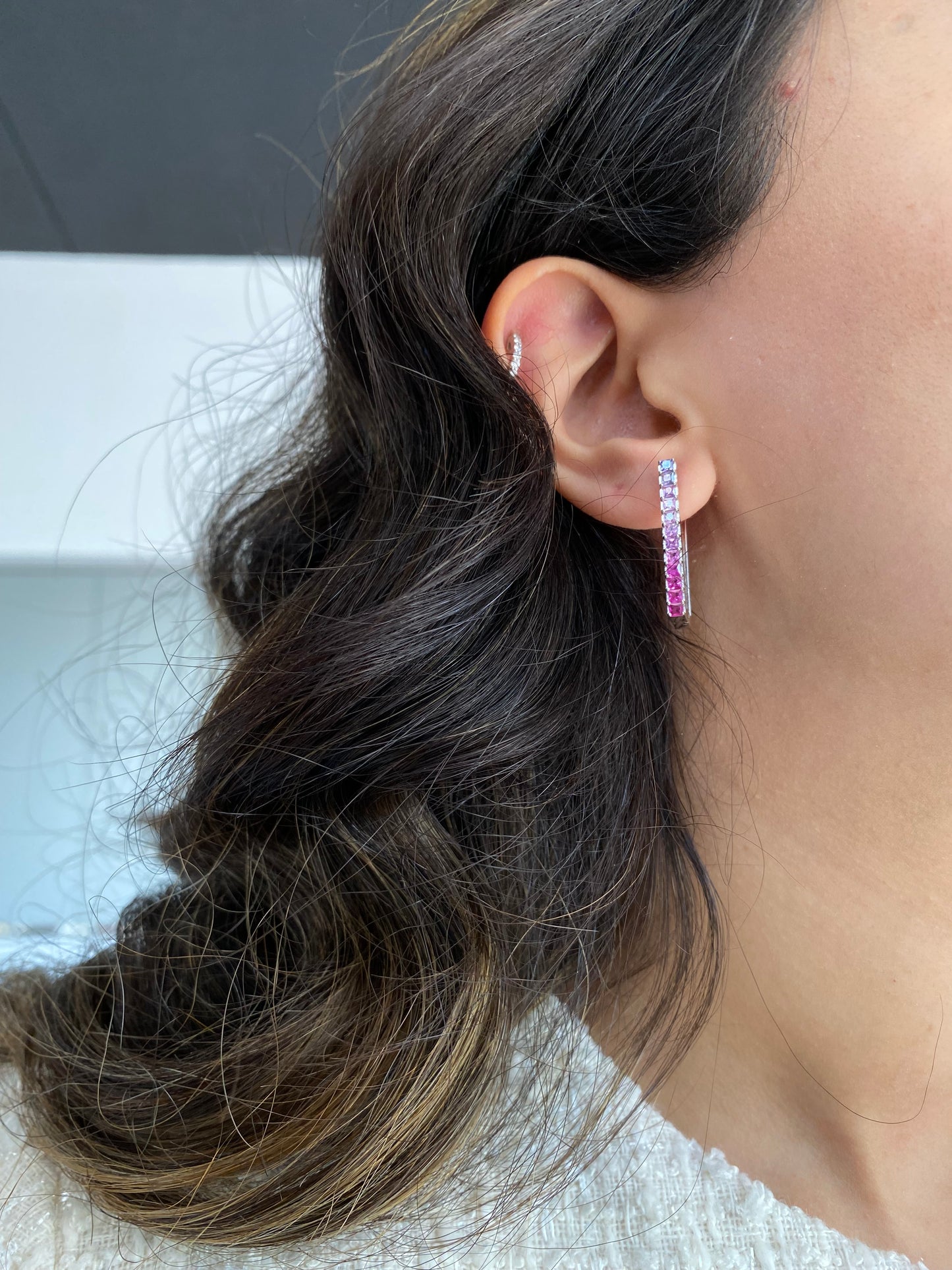 Princess Cut Sapphire Earrings