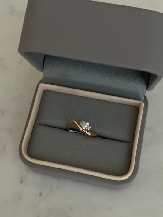 GIA 0.30ct Pear Pinky Ring