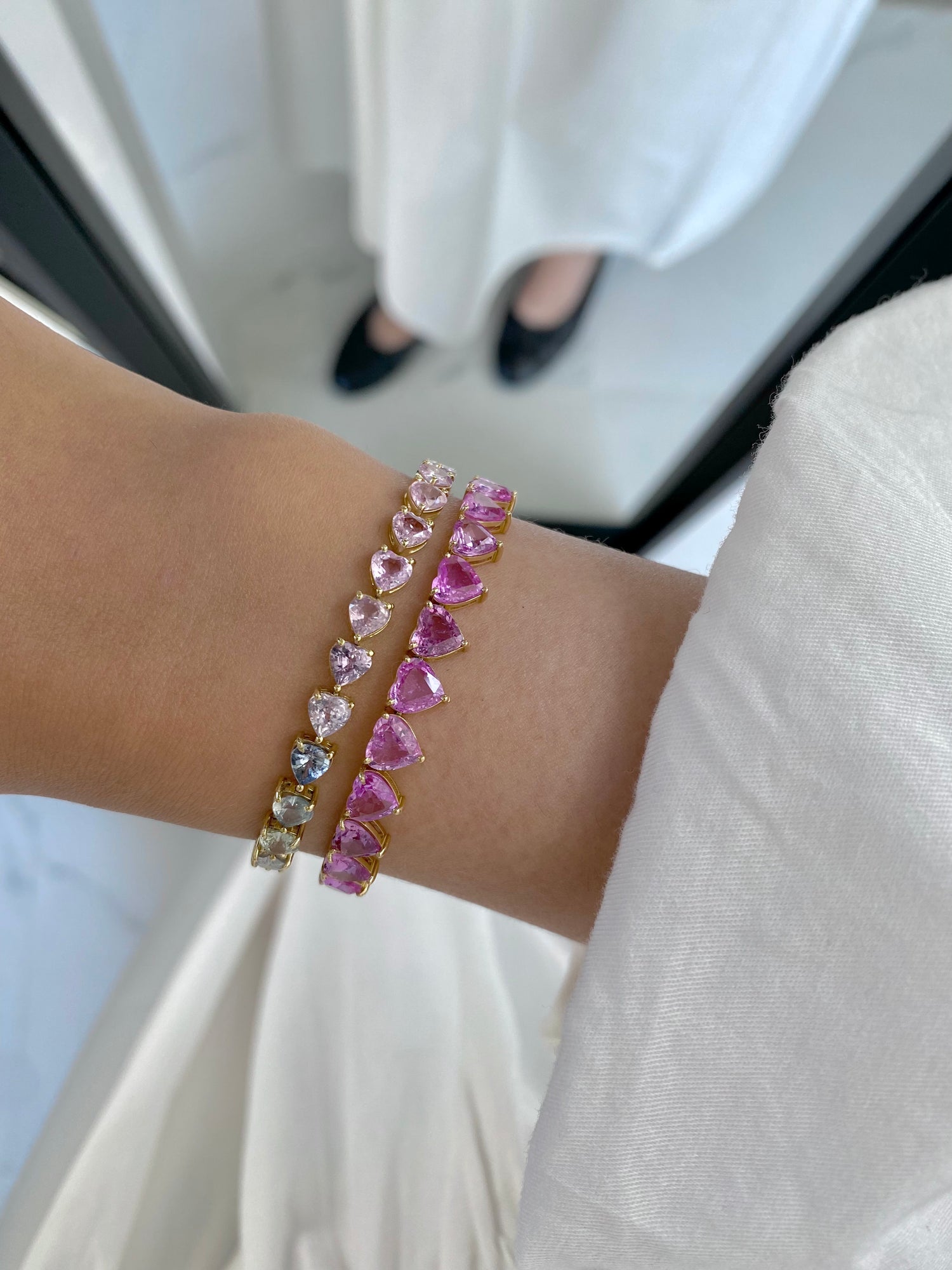 Pink Sapphire Heart Bracelet – SOHO DIAMONDS