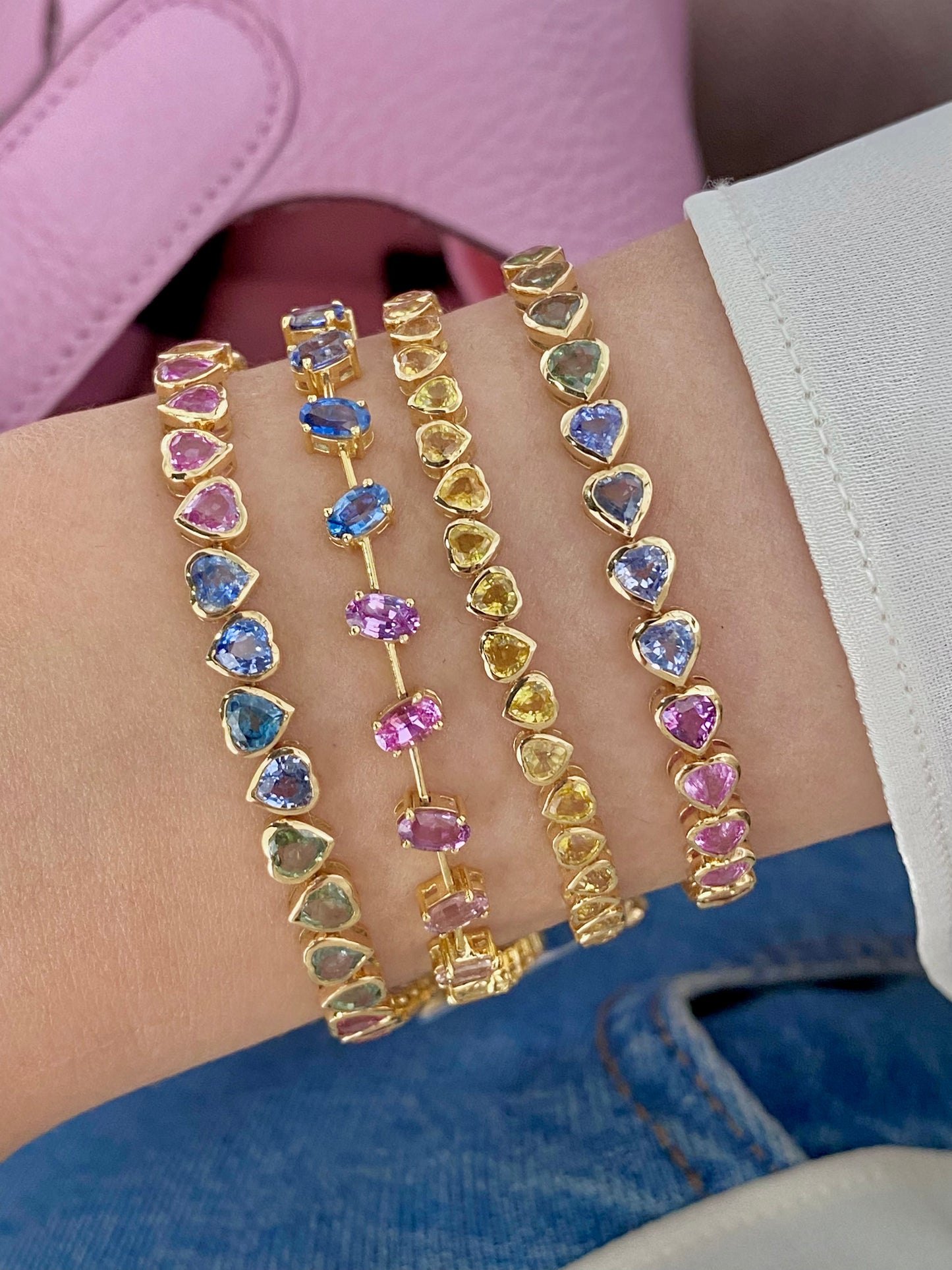 Oval Rainbow Sapphire Bracelet