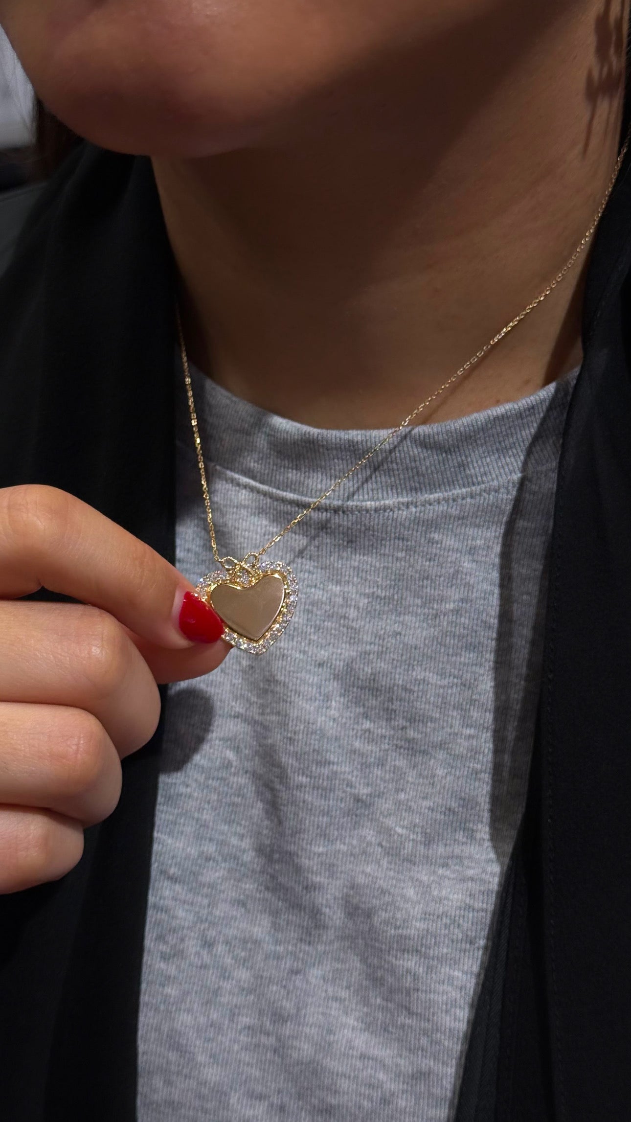 Large Diamond Sweetheart Necklace