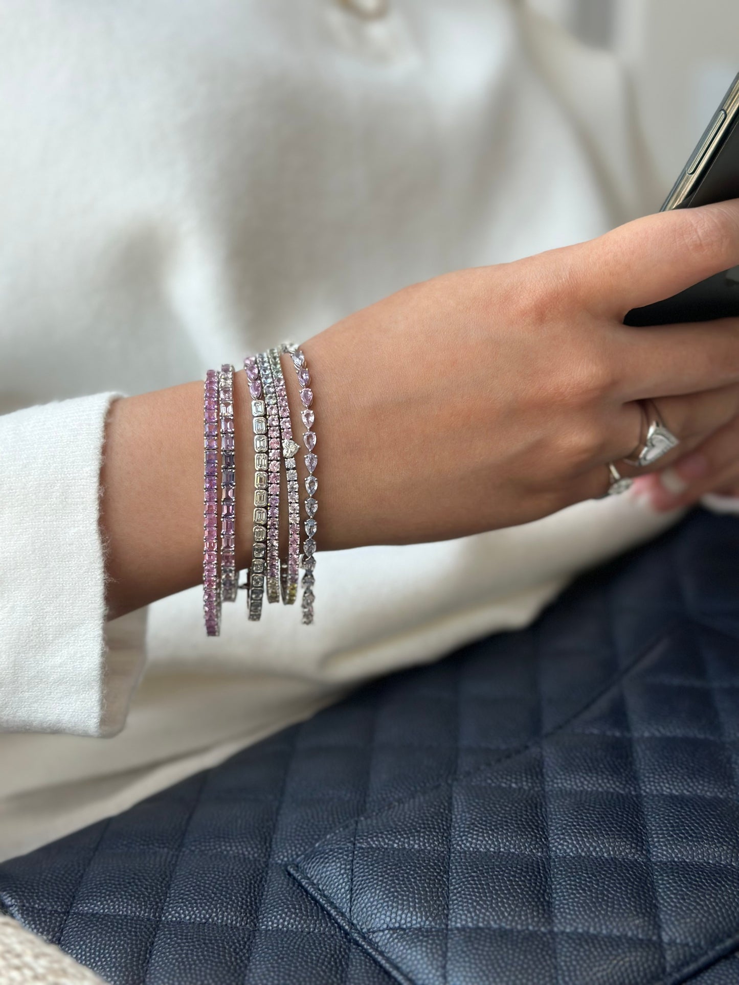 Round Pastel Sapphire Bracelet