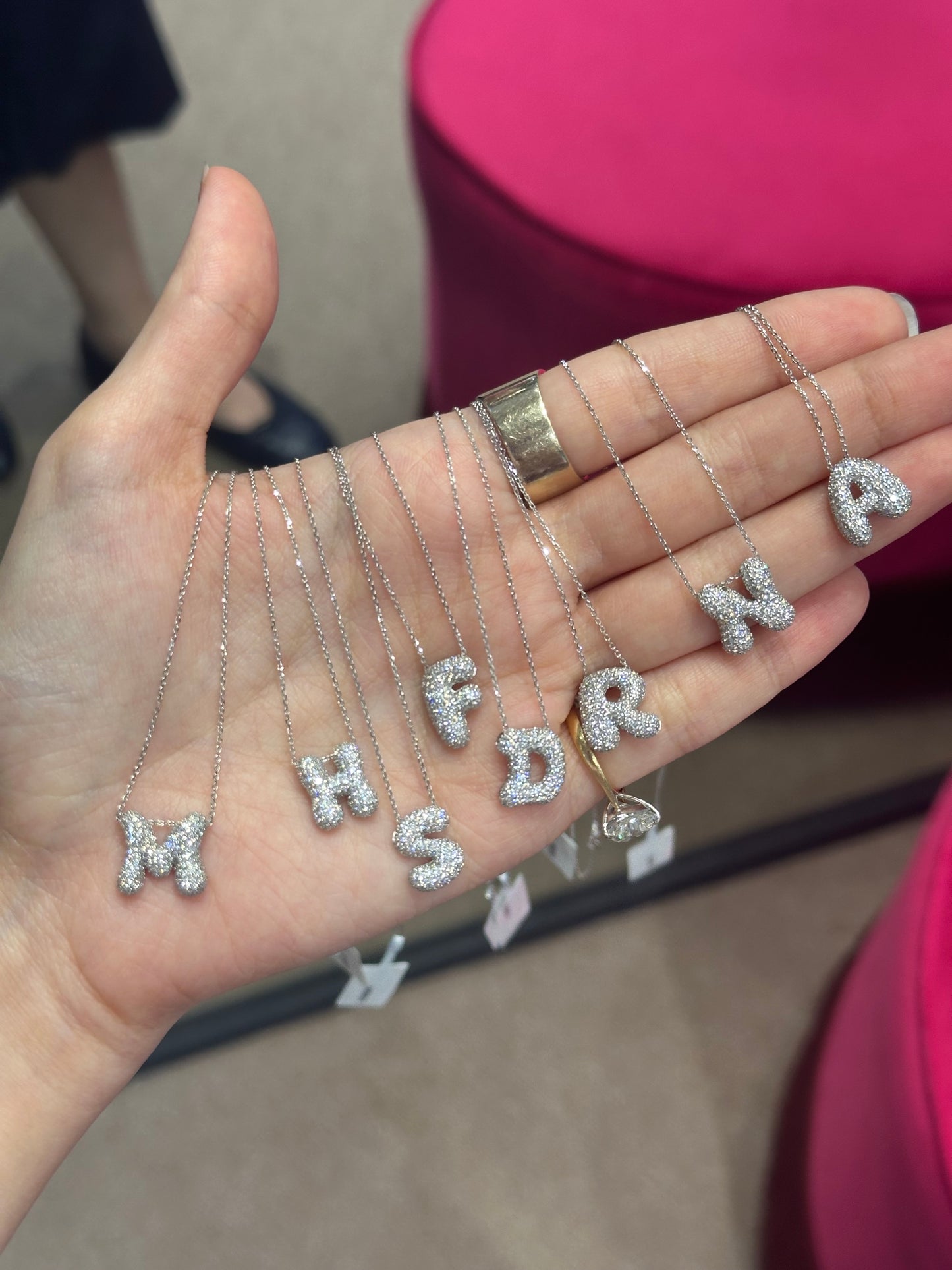 Bubble Letter D Necklace