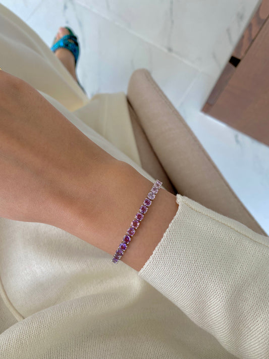 Rose Cut Pink Purple Bracelet