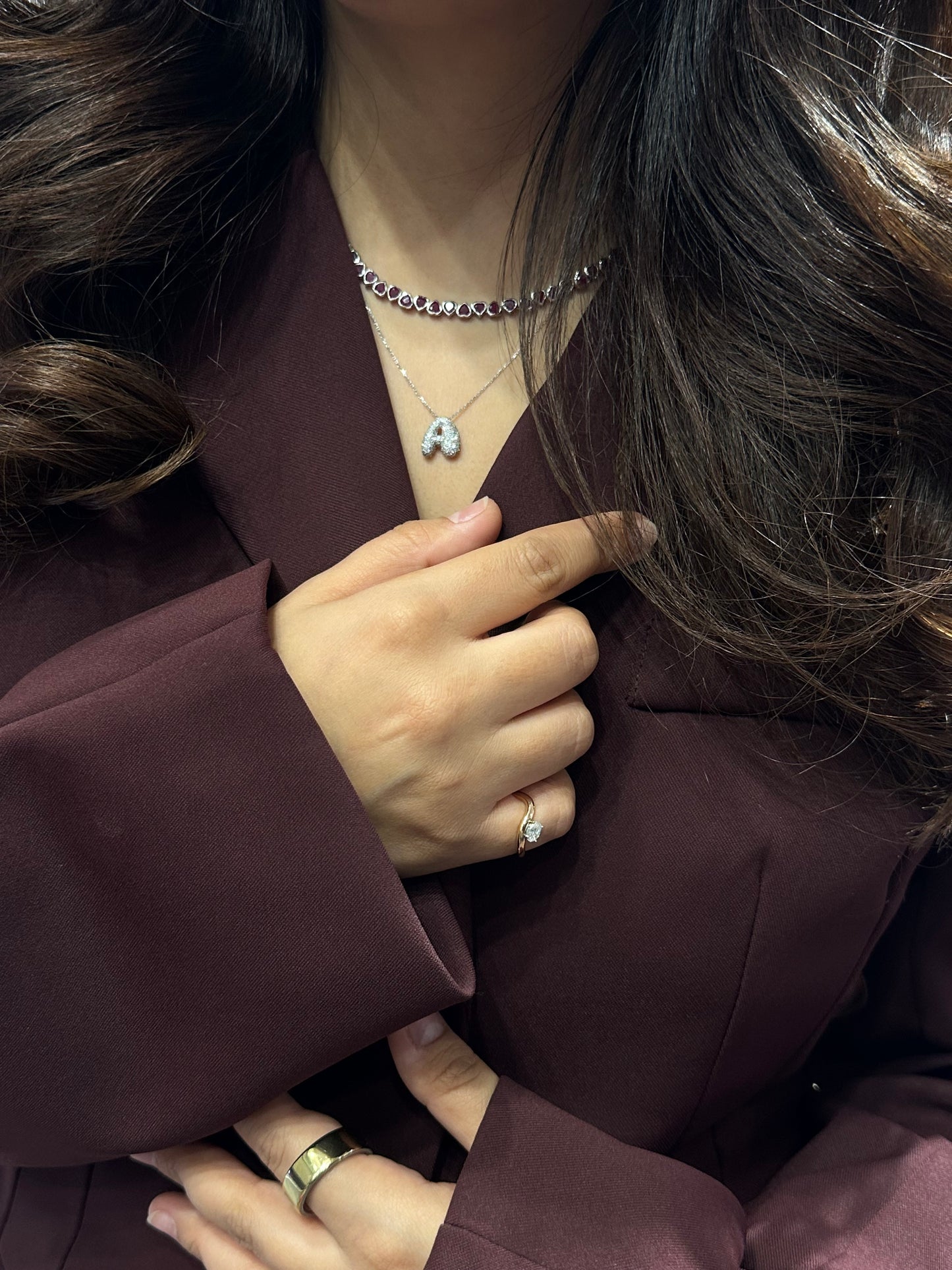 Bubble Letter D Necklace