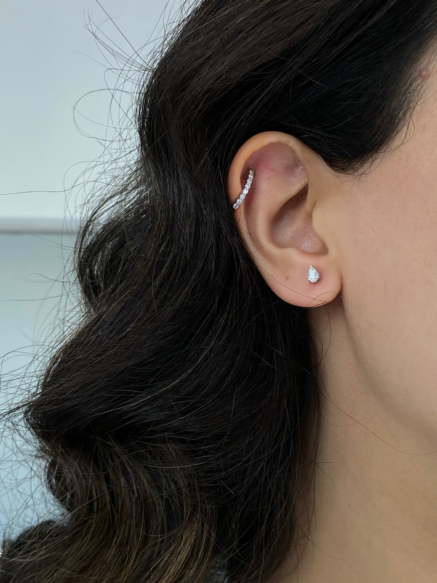 2in1 Diamond & Sapphire Pear Drop Earrings