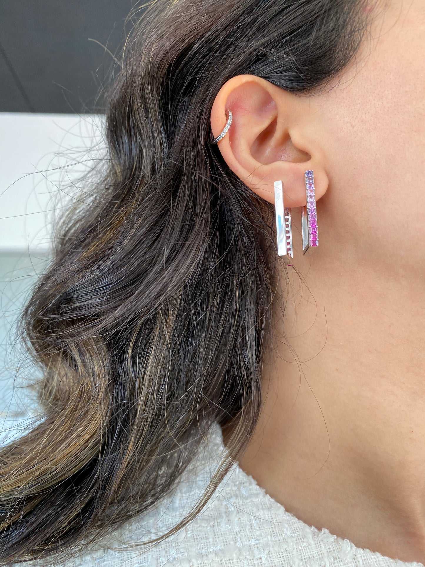 Princess Cut Sapphire Earrings
