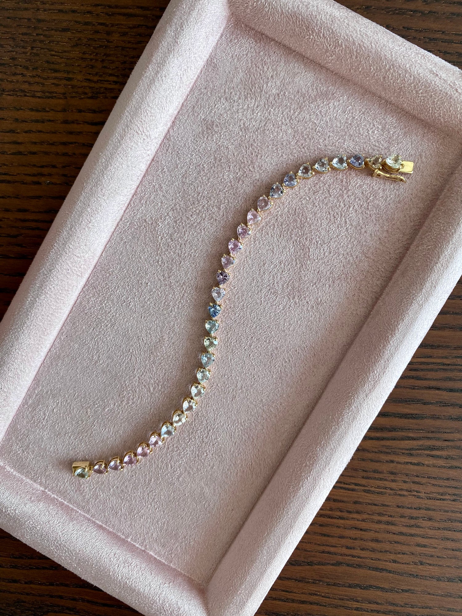 Pink Sapphire Heart Bracelet – SOHO DIAMONDS