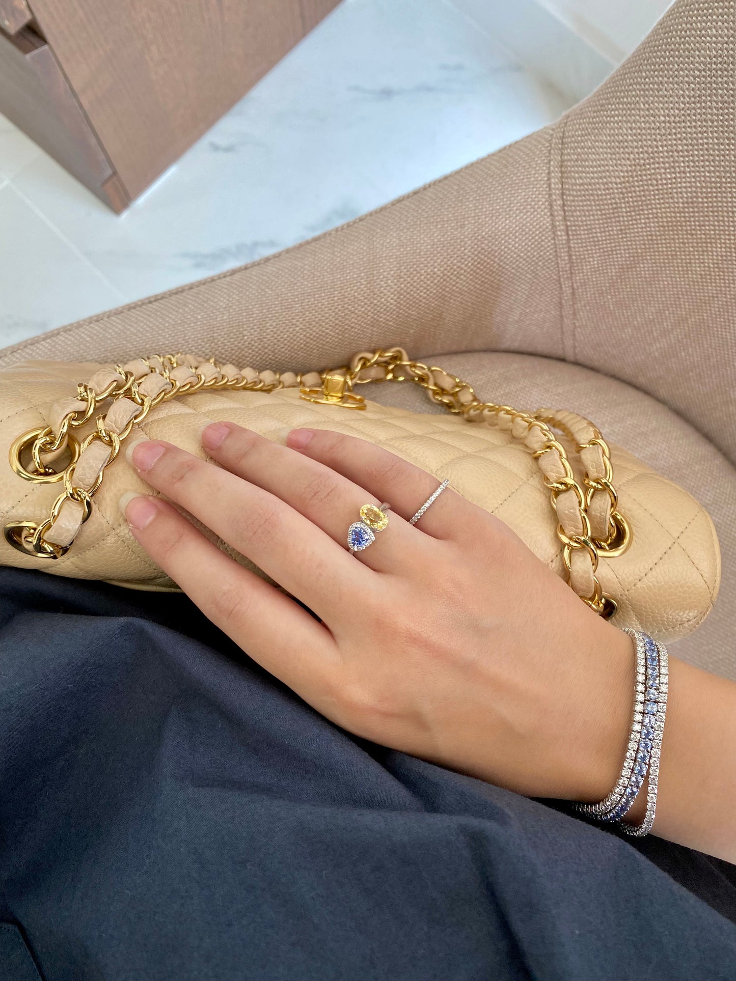 Toi Et Moi Sapphire & Diamond Ring
