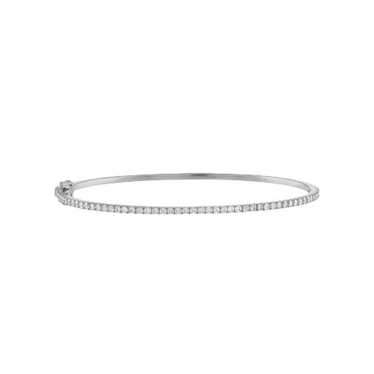 Soho Stacked Micro Pavé Bangle - White Gold