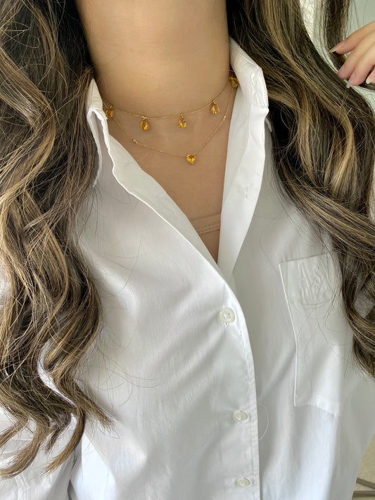 Citrine Two Layer Necklace