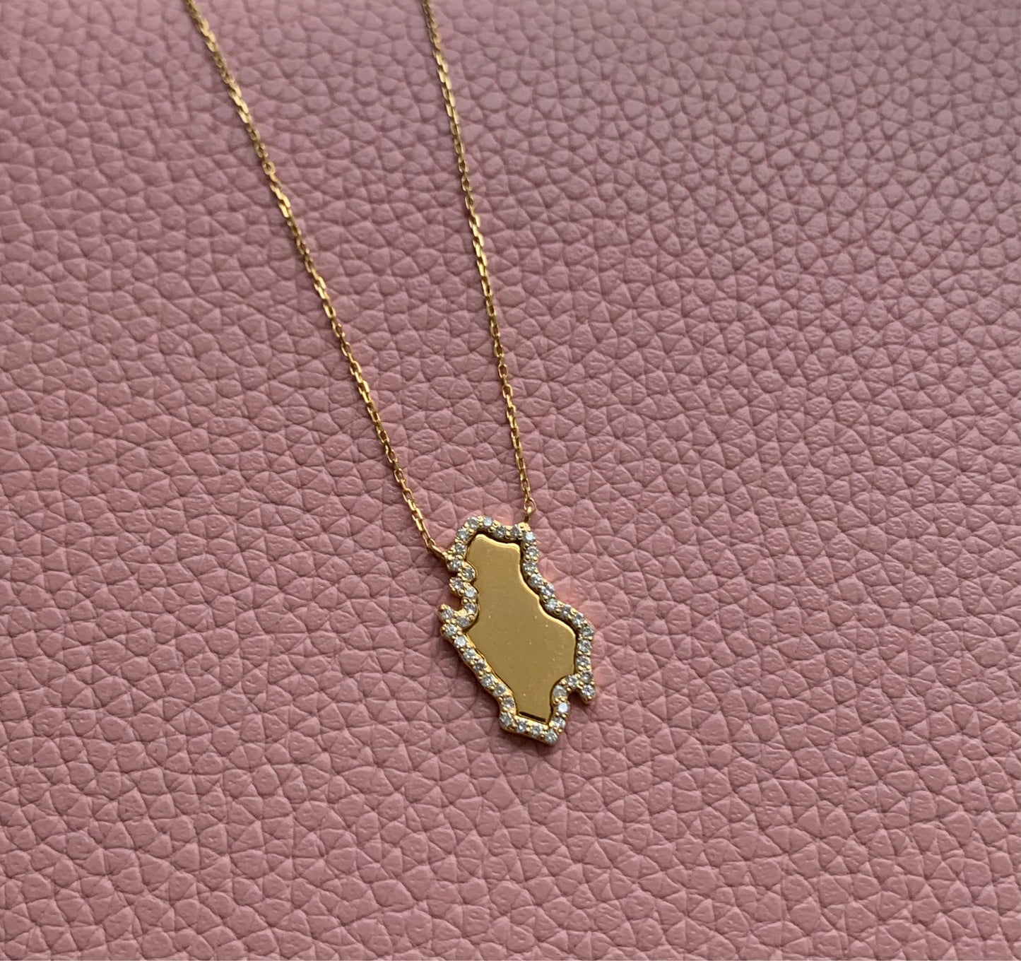 Qatar Diamond Map Necklace