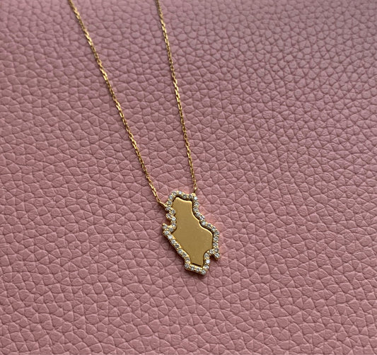 Qatar Diamond Map Necklace